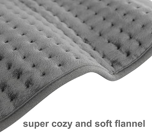 Electric Heat Pad - Heating Pads for Back Pain Relief, Auto Shut Off Heated Pad, Machine Washable 30x60 cm, Grey