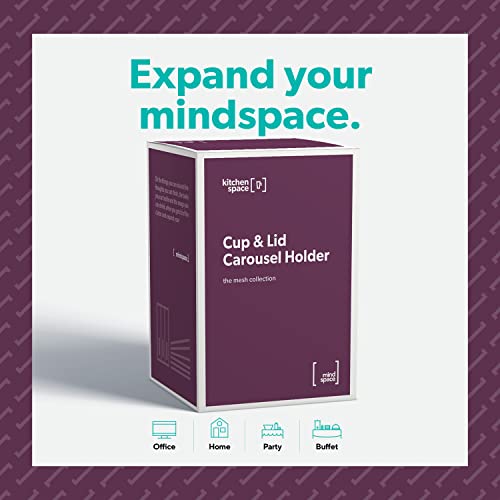 Mindspace Cup And Lid Holder | Coffee Cup Dispenser For Restaurant, Breakroom, Coffee Station, Bar, Buffet, Kitchen Cabinet, Countertop | Plastic Cup Storage Organizer, Black Metal Cup Holder #TOP6