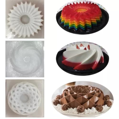 Repostería Y Gourmet, Kitchen Kit 3 Moldes Gelatina De Diseño Rehilete, Panal Y Acordeón