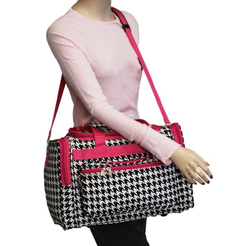 Image of World Traveler 81T16-606-F Duffle Bag, One Size, Fuchsia Trim Houndstooth