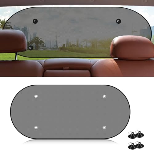 Image of UZZH Rear Window Sun Shade, Car Shades for Back Windows Baby, UV Rays Protection Back Window Sun Shades for Car, Automotive Accessories Sunshade Blocker Mesh Cover for Baby, Passenger, Pets