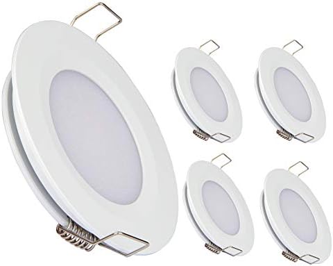 acegoo RV Boat Recessed Ceiling Light 4 Pack Super Slim LED Panel Light DC 12V 3W Full Aluminum Downlights, Cool White (White)
