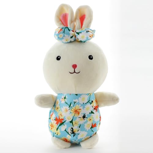 Image of Beige Bow Bunny Ultra-Soft Plush Toy 28CM for Kids | Cute Stuffed Bunny Soft Toy | Hug-Friendly Plush Rabbit for Babies Toddlers & Children | Soft Fabric | Safe Lightweight Washable