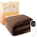 【エアコン1時間分の電気代で、一晩ぽかぽか】電気毛布 敷き 掛け兼用 節電 190×130cm 35~55℃温度調整 1~12H切り忘れ防止タイマー付き 電気敷毛布 速暖 恒温加熱 過熱防止 洗える 肩掛け 膝掛け 電気ブランケット ダニ退治 大判 静電気防止 フランネル厚手生地 ふわふわ 両面使え PSE安全認証取得 PL保険加入済み 森羅LIFE 焦茶色