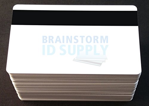 Inkjet PVC Cards with 1/2" HiCo Magnetic Stripes - Brainstorm ID's Enhanced Ink Receptive Coating, Waterproof & Double Sided Printing, For Epson & Canon Inkjet Printers (50 Inkjet Printable ID Cards)