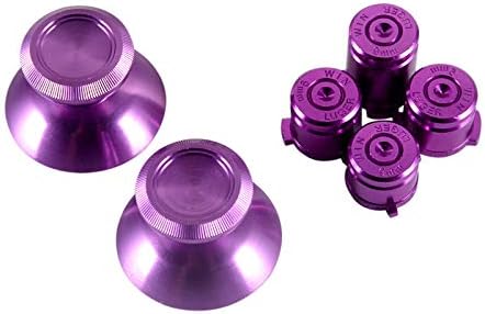 eXtremeRate Metal Purple Alumium Alloy Thumbsticks Bullet ABXY Mod Buttons Replacement Parts for Xbox One Standard, Xbox One Elite, Xbox One S/X Controller