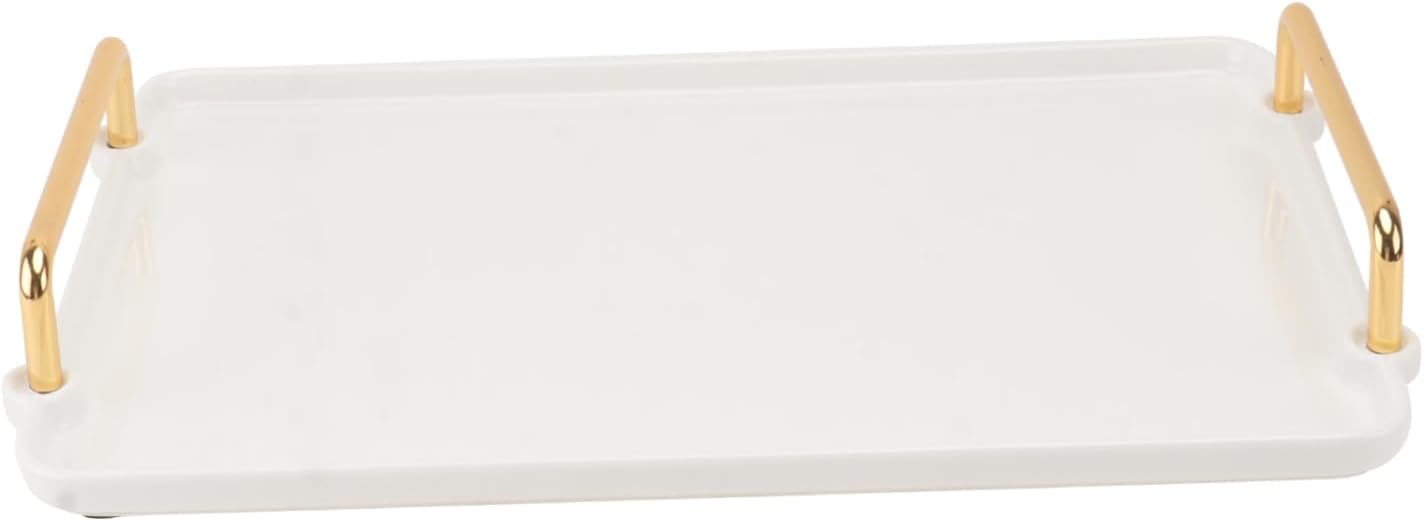 Ciieeo Cosmetic Storage Box Jewelry Storage Plate Key Plate Multifunctional Tray Handle Ceramic Tray