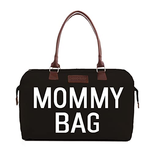 Image of CHQEL Baby Diaper Bag, Mommy Bags for Hospital & Functional Large Baby Diaper Travel Bag for Baby Care (Black)