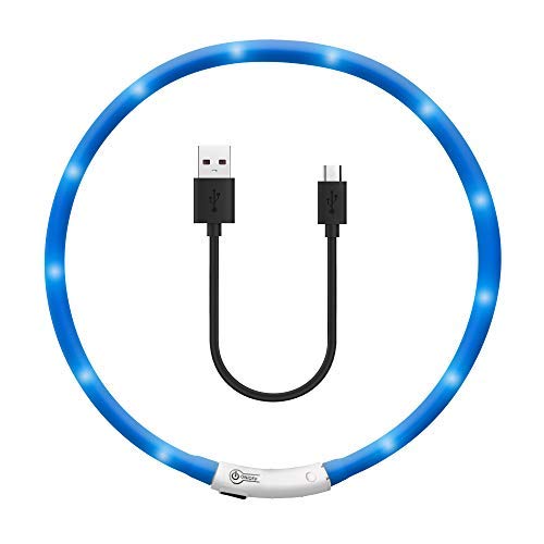 PrideDogs LED Leuchthalsband Hunde USB Halsband Wiederaufladbar - Hundehalsband große kleine Hunde - 70 cm verstellbar - 3 Modi 12 Lichter Cover