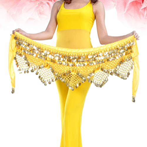 Dança Do Ventre Cachecol Com Moedas de Ouro Saias Envoltório Dança Do Ventre Cachecol para Yoga Clas