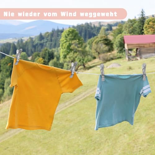 16 Stück Wäscheklammern Groß, 12cm Strandtuch Klammern Handtuchklammern für Strandliegen Edelstahlklammern für Strandtuch Handtuch Badetuch Bekleidung (Silber)