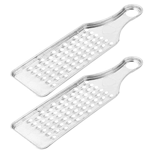 Ruilogod Cocina Papita Zanahoria Jengibre Fruta Rallador Shredder 2 PCS Tono Plateado