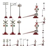 Modellismo del traffico autentico: la lampada del modello ferroviario e il giocattolo del segnale di attraversamento pedonale replicano i veri segnali di attraversamento ferroviario per un'esperienza di transito in miniatura realistica con vantaggi educativi