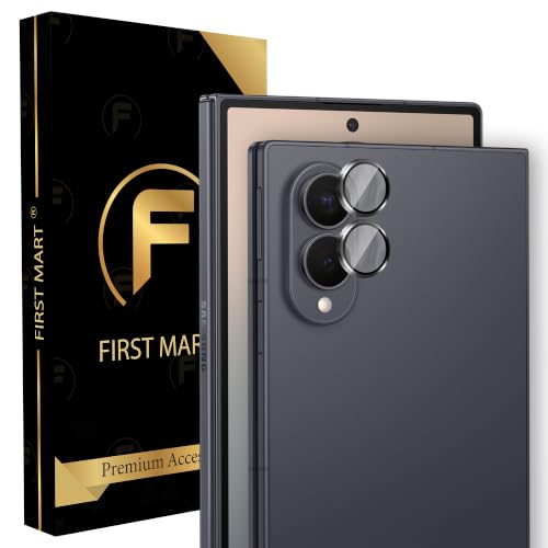 Image of FIRST MART Black Camera Ring Guard Protector for Samsung Galaxy Z Fold 8 | Tempered Glass with Metal Alloy Rings, HD Clear, Scratch Resistant, Case-Friendly | Pack of 1