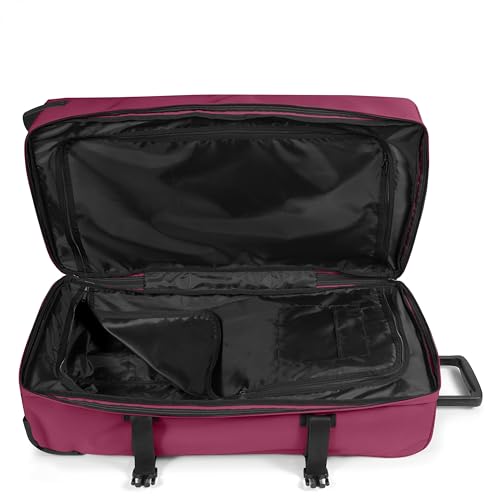 Image of EASTPAK Tranverz L - 121L Large Soft Sided Checked Luggage, Dual Compartments, TSA Lock, Compression Straps & Smooth Inline Wheels, Wine Burgundy