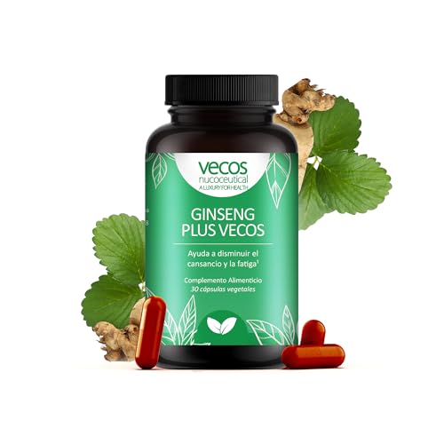 Vitaminas para el Cansancio - Ginseng Plus - 30 Cápsulas - Ayuda a Incrementar las Capacidades para Memorizar y Aprender - Complemento Alimenticio con Ginseng