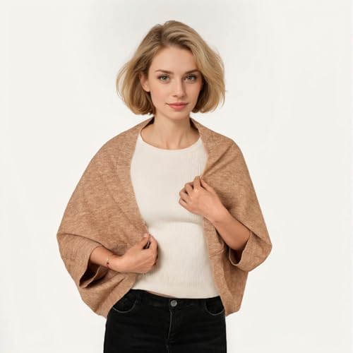 Image of WaJuemy Shrug Sweater Shawl Wraps for Women Soft Cashmere Ponchos Sweater Cardigan Casual Open Front Top Cape Shawls