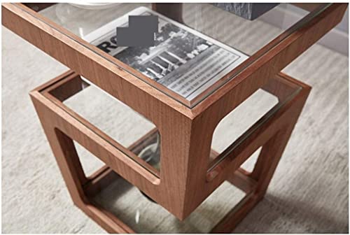 Table basse moderne salon avec support rangement en verre