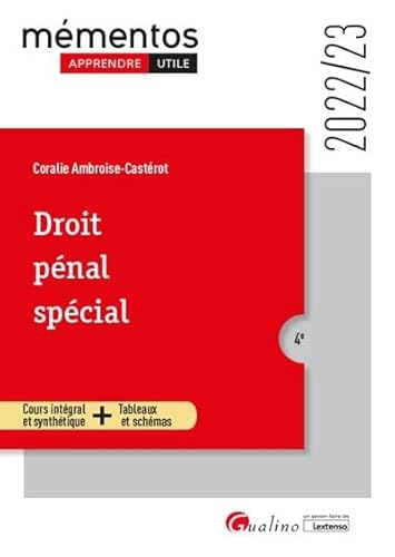 Droit pénal spécial: Infractions contre les personnes - Infractions contre les biens - Atteintes aux intérêts publics (2022-2023)