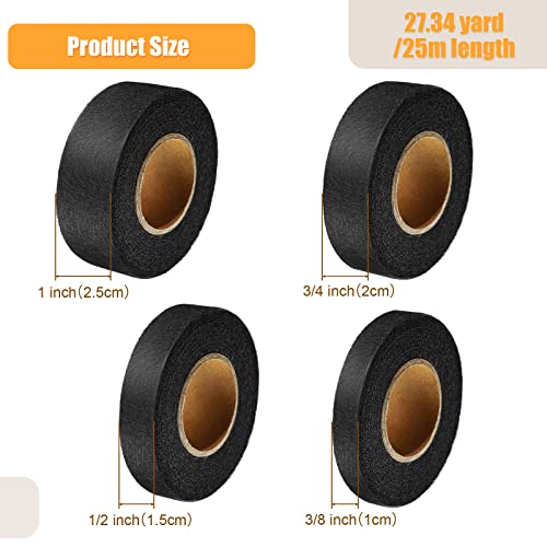 Outus 4 Pack 109 Yards Fabric Fusing Tape Adhesive Hemming Tape No Sew Cloth Tape Iron On Hem Tape Roll For Clothes Jeans Pants (Black) #TOP1