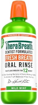 TheraBreath Fresh Breath Mouthwash, Mild Mint, Alcohol-Free, 1 Liter 33.8 fl oz