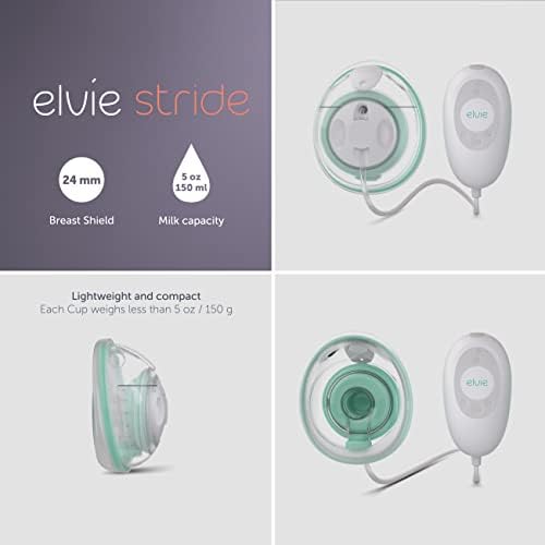 Elvie Stride | Wearable Electric Breast Pump - Hospital-Grade | Hands-Free Wearable Electric Breast Pump with 2-Modes & 150 ml Capacity per Cup