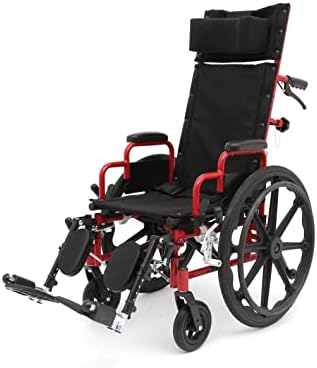 Circle Specialty Ziggo Pro 14" Reclining Manual Wheelchair for Kids, Young Adults. Foldable Design Makes it Easy to Carry and Store. Eye-catching Colored Steel Frame with Straps & Desk Length Armrest