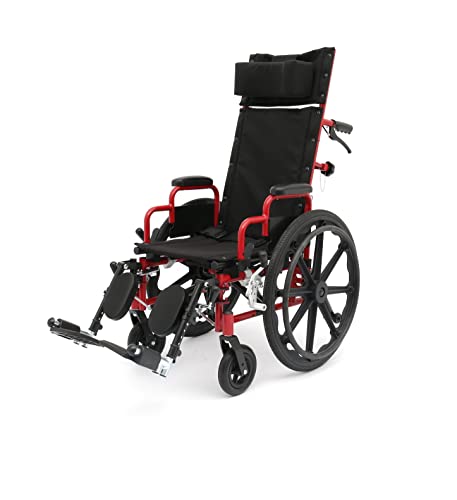 Circle Specialty Ziggo Pro 14" Reclining Manual Wheelchair For Kids, Young Adults. Foldable Design Makes It Easy To Carry And Store. Eye-Catching Colored Steel Frame With Straps & Desk Length Armrest #TOP19
