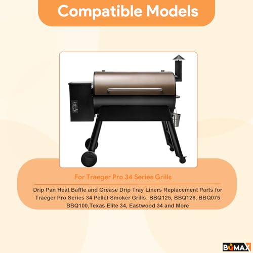 Drip Pan Heat Baffle & Aluminium Grease Drip Tray Liners for Traeger Pro 34 by BQMAX - Used condition - Image 2