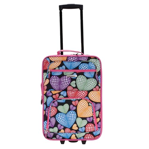Image of Rockland Fashion Softside 2 Piece Luggage Set, Expandable, (14 inch Tote /19 inch Upright), New Heart