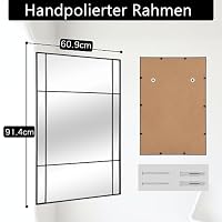 Muzilife Wandspiegel Fensterspiegel mit Metallrahmen, 90x60 cm – Ansicht 2
