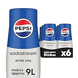 SodaStream Flavours Pepsi Sparkling Drink Mix, Soda & Fizzy Drink Maker Concentrate, Original Recipe, Just Add Sparkling Water, Official Cola x SodaStream Syrup - 6 x 440ml Multi Pack
