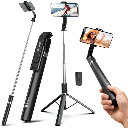 Image of Tygot T9 Selfie Stick Tripod, 67 Inch (170CM) Reinforced Tripod for Mobile Phone, Multi-Functional Bluetooth Long Selfie Stick for Travel,Vlogging,Compatible with iPhone and All Smartphones