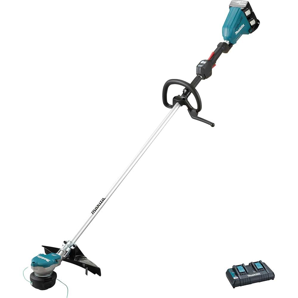 Makita DUR368LPT2 - Decespugliatore LXT senza spazzole agli ioni di litio da 18 V (36 V) con 2 batterie da 5,0 Ah e caricatore a doppia porta
