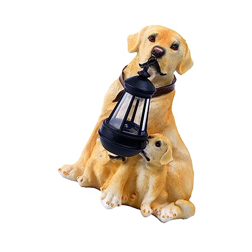 Statue de chien solaire en résine TOYANDONA pour décoration de jardin extérieur