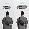 tomtoc Aviator-T33 1.5L Crossbody Sling Bag for Women Men - Lightweight Fanny Pack with Adjustable Strap, Water-Resistant, RFID Blocking - Travel Running Hiking Waist Pouch, Gift Idea(Black) #1