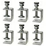Stainless Steel C-Clamps, Mini Tiger Clamps for Woodworking, Heavy Duty Metal U Clamps with Stable Wide Jaw Opening/I-Beam Design for Metal Working Woodworking Welding Building (1 3/16 In-6pcs)