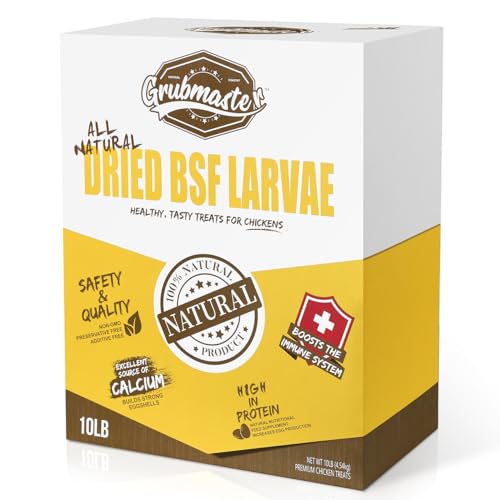Dried Black Soldier Fly Larvae for Chickens, Natural Healthy Chicken Treats for Backyard Poultry - 10 lb. Bag
