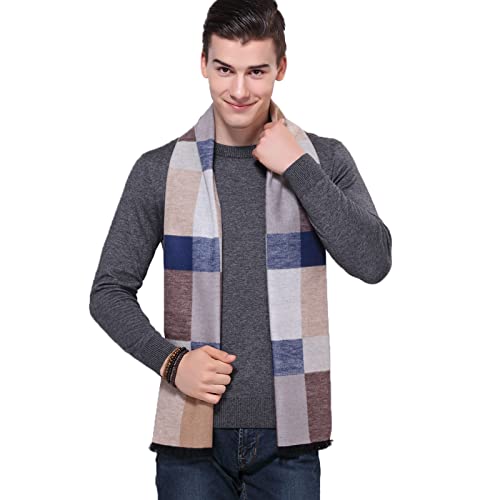 Kodod Men’s Mulberry Silk Scarf - Winter Fashion Formal Soft Plaid Scarves For Men #TOP2