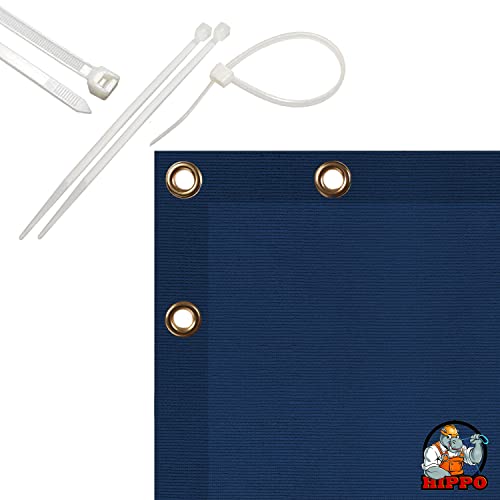 Image of HIPPO Baby Safety Net for Balcony Child Protection Stairway Safety Net Railing Guard for Kids Staircase Protector with Tie-Cords Breathable Fabric Indoor Outdoor Use (1.5MTX5MT, Navy)