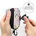 BERMEIZ Passport Stamp Print Dog Poop Bag Holder for Leash Doggie Waste Bag Dispenser with Carabiner Clip Soft Fabric Zipper Small Doggy Puppy Pouch