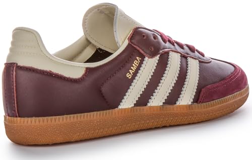 adidas Samba Og Men's Lace Up Retro Clasic Trainer Trainers (Maroon, US 3.5M/4.5F)3