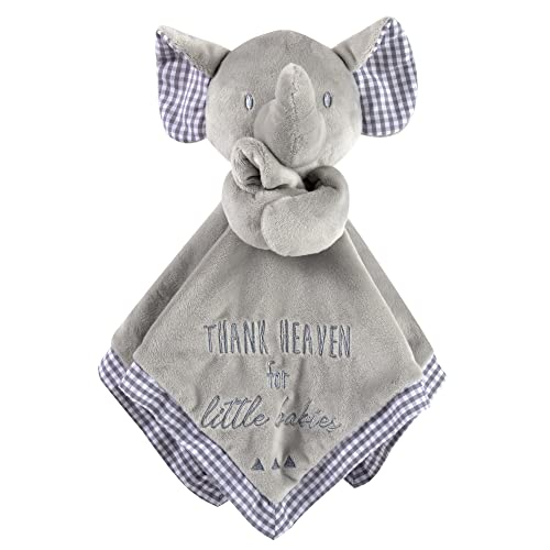 Image of Minky Animal Snuggler Lovey Blanket for Kids, Babies, Boys, Girls, Gender Neutral Security Blanket with Stuffed Animal (Thank Heaven Elephant)