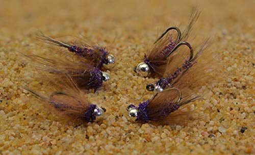 Tungsten Duracell Jig Head Fly - Euro Nymph Tied On Hanak Hooks - 6Ct Pack (Hook #14) #TOP1
