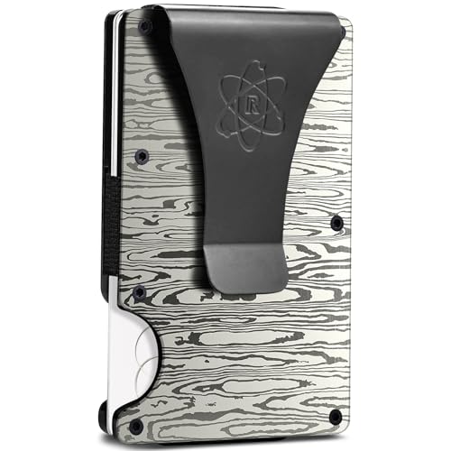 ROSSM Minimalist Wallet for Men - RFID Slim Wallet for Men - Thin Carbon Fiber and Metal Wallet with Cash Strap