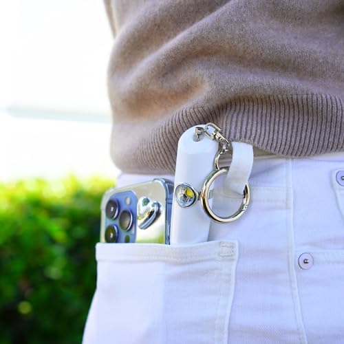 Securityman Personal Alarms for Women | Loudest Safety Alarm Keychain (130dB Siren and SOS Strobe Light) Everyday Personal Safety Devices for Women - White