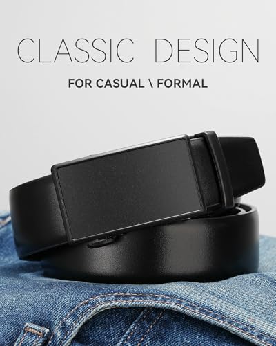 Image of MILORDE Men's Leather Ratchet Belt - 35mm - Customizable Fit