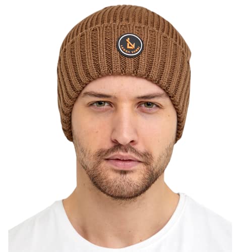 Bonnet marron et noir taille unique pour protéger les oreilles du froid