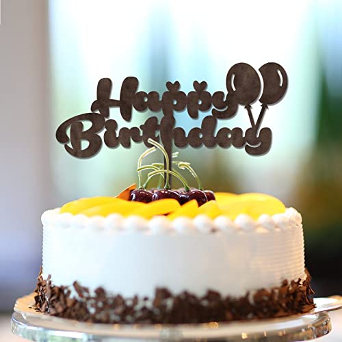 Decoración para tartas de cumpleaños, decoración para tartas de cumpleaños, decoración para tartas de cumpleaños de madera marrón, nombre personalizado, cualquier número de edad, aniversario, regalo