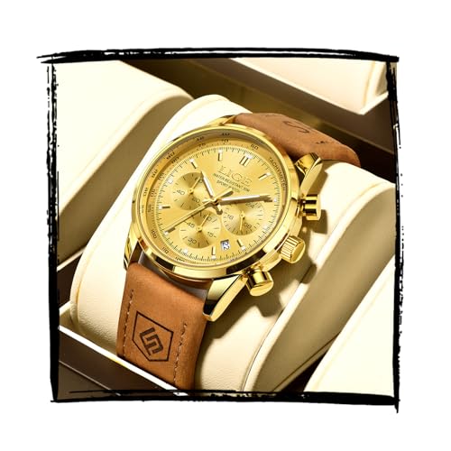 Image of LIGE Mens Roulette Wheel Watches Casino Themed Quartz Analog Watch 3ATM Waterproof Glowing Man Wrist Watches